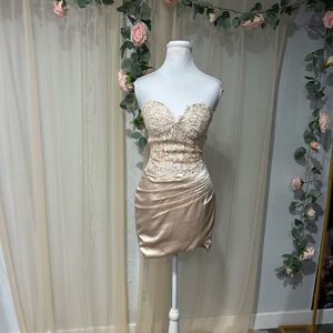 Strapless Cream Lace Dress